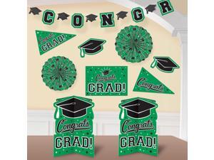 Graduation 10 Piece Room Decorating Kit Green Graduation 10 Piece Room Decorating Kit Green