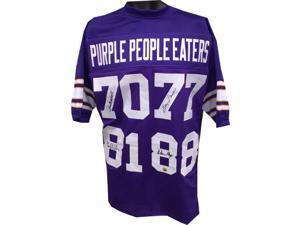 Jim Marshall signed Purple People Eaters Purple TB Custom Stitched Pro Style Football Jersey XL- 4 sigs- PPE Holo Jim Marshall signed Purple People Eaters Purple TB Custom Stitched Pro Style Football Jersey XL- 4 sigs- PPE Holo