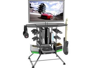 Atlantic 4553-5800 Centipede Game Storage and TV Stand with Black Metal Wire Top and Black Carbon Fiber Steel Atlantic 4553-5800 Centipede Game Storage and TV Stand with Black Metal Wire Top and Black Carbon Fiber Steel