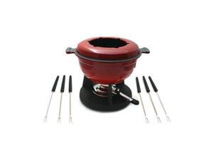 Swissmar Lucerne 10Pc Meat Fondue Set - Red Swissmar Lucerne 10Pc Meat Fondue Set - Red