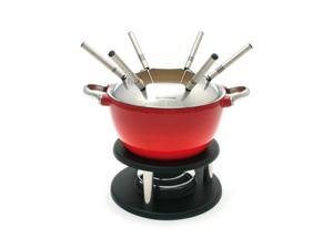 Swissmar Noirmont 10Pc Meat Fondue Set - Red Swissmar Noirmont 10Pc Meat Fondue Set - Red