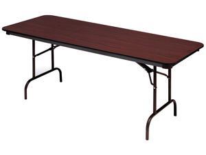 Premium Wood Laminate Folding Table, Rectangular, 72w x 18d x 29h, Mahogany Premium Wood Laminate Folding Table, Rectangular, 72w x 18d x 29h, Mahogany