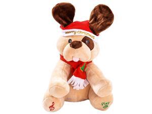 Ginger Holiday Animated Plush Singing Peek-a-boo Christmas Dog by Dimple Ginger Holiday Animated Plush Singing Peek-a-boo Christmas Dog by Dimple