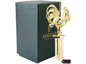 24K Gold Plated Crystal Studded Decorative Rooster Wind Chime by Matashi MTW11730 24K Gold Plated Crystal Studded Decorative Rooster Wind Chime by Matashi MTW11730
