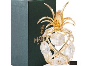 24K Gold Plated Mini Pineapple Ornament with Clear Crystals by Matashi MT12036 24K Gold Plated Mini Pineapple Ornament with Clear Crystals by Matashi MT12036