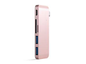 Satechi Aluminum Type-C USB 3.0 3-in-1 Combo Hub with USB-C Pass-Through - Compatible with 2018 MacBook Air, 2018 iPad Pro, 2015/2016/2017 MacBook 12-Inch and More Satechi Aluminum Type-C USB 3.0 3-in-1 Combo Hub with USB-C Pass-Through - Compatible with 2018 MacBook Air, 2018 iPad Pro, 2015/2016/2017 MacBook 12-Inch and More