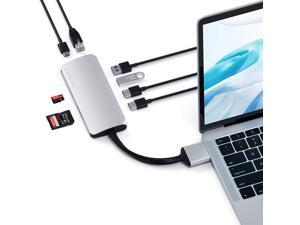 Satechi Type-C Dual Multimedia Adapter with Dual 4K HDMI, USB-C PD, Gigabit Ethernet, Micro/SD Card Readers, USB 3.0 - Compatible with 2019 MacBook Pro, 2018 MacBook Air, 2018 Mac Mini Satechi Type-C Dual Multimedia Adapter with Dual 4K HDMI, USB-C PD, Gigabit Ethernet, Micro/SD Card Readers, USB 3.0 - Compatible with 2019 MacBook Pro, 2018 MacBook Air, 2018 Mac Mini