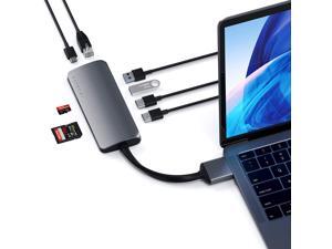 Satechi Type-C Dual Multimedia Adapter with Dual 4K HDMI, USB-C PD, Gigabit Ethernet, Micro/SD Card Readers, USB 3.0 - Compatible with 2019 MacBook Pro, 2018 MacBook Air, 2018 Mac Mini Satechi Type-C Dual Multimedia Adapter with Dual 4K HDMI, USB-C PD, Gigabit Ethernet, Micro/SD Card Readers, USB 3.0 - Compatible with 2019 MacBook Pro, 2018 MacBook Air, 2018 Mac Mini