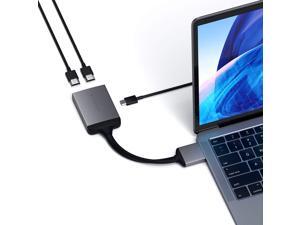 Satechi Aluminum Type-C Dual HDMI Adapter 4K 60Hz with USB-C PD Charging - Patent Pending - Compatible with 2019/2018 MacBook Pro, 2018 MacBook Air, 2018 Mac Mini Satechi Aluminum Type-C Dual HDMI Adapter 4K 60Hz with USB-C PD Charging - Patent Pending - Compatible with 2019/2018 MacBook Pro, 2018 MacBook Air, 2018 Mac Mini