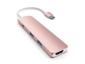 Satechi Slim Aluminum Type-C Multi-Port Adapter with USB-C Charging Port, 4K HDMI, USB 3.0 for 2016/2017 MacBook Pro, 2015/2016/2017 MacBook and more Satechi Slim Aluminum Type-C Multi-Port Adapter with USB-C Charging Port, 4K HDMI, USB 3.0 for 2016/2017 MacBook Pro, 2015/2016/2017 MacBook and more