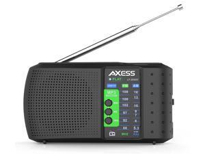 Axess High Sensitivity Portable Rechargeable Alarm Clock Radio PR3206-BK Axess High Sensitivity Portable Rechargeable Alarm Clock Radio PR3206-BK