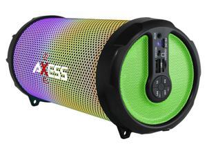 Axess SPBL1044GN Green LED Bluetooth Media Speaker with FM Axess SPBL1044GN Green LED Bluetooth Media Speaker with FM