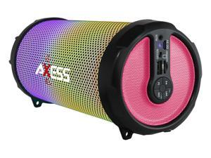 Axess SPBL1044PK Pink LED Bluetooth Media Speaker with FM Axess SPBL1044PK Pink LED Bluetooth Media Speaker with FM