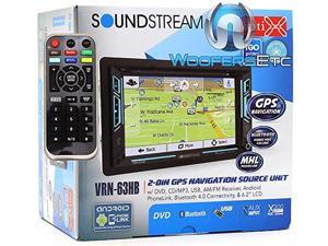 Soundstream VRN-63HB 6.2” Touchscreen 2-DIN DVD, CD/MP3, AM/FM Receiver w/ GPS Navigation & Android PhoneLink Soundstream VRN-63HB 6.2” Touchscreen 2-DIN DVD, CD/MP3, AM/FM Receiver w/ GPS Navigation & Android PhoneLink