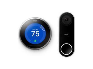 Nest 3rd Gen WiFi Stainless Steel Thermostat and Nest Hello Smart Video Doorbell Nest 3rd Gen WiFi Stainless Steel Thermostat and Nest Hello Smart Video Doorbell
