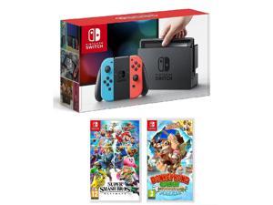 Nintendo Switch Neon 32 GB with Super Smash Bros & Donkey Kong Tropical Freeze Nintendo Switch Neon 32 GB with Super Smash Bros & Donkey Kong Tropical Freeze