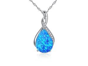 Mabella 0.78 Cttw Oval Cut 7mm*5mm Created Opal Pendant Sterling Silver with 18" Chain Mabella 0.78 Cttw Oval Cut 7mm*5mm Created Opal Pendant Sterling Silver with 18" Chain