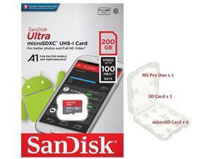 SanDisk Ultra 200GB microSDXC 100MB/s A1 Class10 C10 U1 UHS-I 667X 200G microSD micro SD SDXC Memory Card SDSQUAR-200G with OEM Multifunction Memory Protective Case SanDisk Ultra 200GB microSDXC 100MB/s A1 Class10 C10 U1 UHS-I 667X 200G microSD micro SD SDXC Memory Card SDSQUAR-200G with OEM Multifunction Memory Protective Case