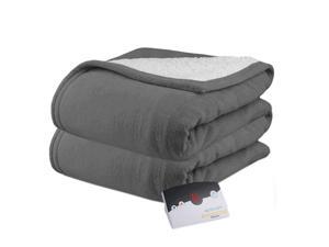 Biddeford 2061-9052140-902 MicroPlush Sherpa Electric Heated Blanket Full Grey Biddeford 2061-9052140-902 MicroPlush Sherpa Electric Heated Blanket Full Grey