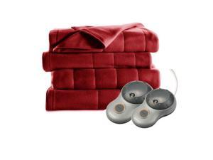 Sunbeam Heated Electric Blanket Royal Dreams Quilted Fleece Queen Garnet Sunbeam Heated Electric Blanket Royal Dreams Quilted Fleece Queen Garnet