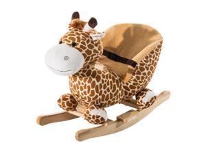 Qaba Kids Plush Toy Rocking Horse Giraffe Themed Chair Seat w/ Song Qaba Kids Plush Toy Rocking Horse Giraffe Themed Chair Seat w/ Song