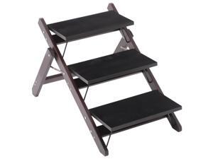 PawHut 3 Step Folding Wood Convertible Pet Ladder / Dog Stairs PawHut 3 Step Folding Wood Convertible Pet Ladder / Dog Stairs