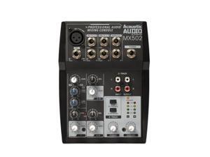 Acoustic Audio MX502 Mixer 5 Channel Premium Pro Audio Mixing Console Acoustic Audio MX502 Mixer 5 Channel Premium Pro Audio Mixing Console