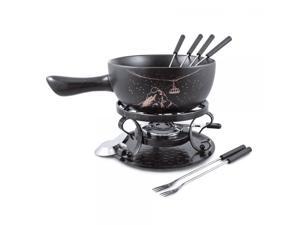 Swissmar Gruyere 9 Piece Ceramic Fondue Set, Black Swissmar Gruyere 9 Piece Ceramic Fondue Set, Black