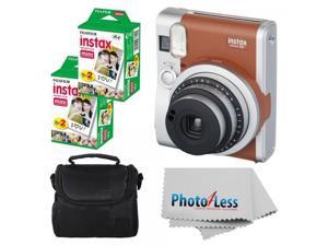 Fujifilm INSTAX Mini 90 Neo Classic Instant Camera (Brown) With 2x Fujifilm Instax Mini 20 Pack Instant Film (40 Shots) + Compact Camera Case + Cleaning Cloth - International Version (No Warranty) Fujifilm INSTAX Mini 90 Neo Classic Instant Camera (Brown) With 2x Fujifilm Instax Mini 20 Pack Instant Film (40 Shots) + Compact Camera Case + Cleaning Cloth - International Version (No Warranty)