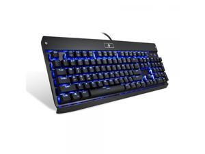 Gaming Keyboard Mechanical Illuminated Keyboard LED Backlit for PC Gamer 104 keys Industrial Aluminium backlighted Keyboard with blue switch KG010 by EagleTec Gaming Keyboard Mechanical Illuminated Keyboard LED Backlit for PC Gamer 104 keys Industrial Aluminium backlighted Keyboard with blue switch KG010 by EagleTec