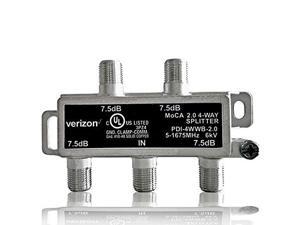 Verizon FiOS 4 Way Splitter and Screw Mounting Set - MoCA 2.0 | Connect 4 Coax Cables - TVs and Set Top Box | New Original Factory Sealed and Compatible with All FiOS Systems | PDI-4WWB-2.0 | 7.5dB Verizon FiOS 4 Way Splitter and Screw Mounting Set - MoCA 2.0 | Connect 4 Coax Cables - TVs and Set Top Box | New Original Factory Sealed and Compatible with All FiOS Systems | PDI-4WWB-2.0 | 7.5dB