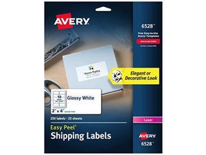 Avery Mailing Labels Shipping 2"x4" 250/PK Glossy WE 6528 Avery Mailing Labels Shipping 2"x4" 250/PK Glossy WE 6528