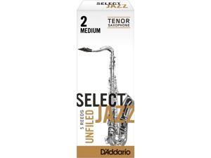 Rico Select Jazz Tenor Saxophone Reeds 5-Pack Unfiled 2 Medium Rico Select Jazz Tenor Saxophone Reeds 5-Pack Unfiled 2 Medium