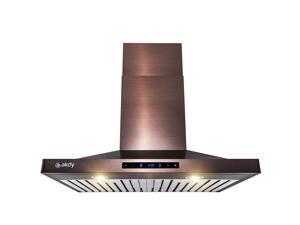 AKDY Wall Mount Range Hood -30" Brushed Bronze Stainless Steel Hood for Kitchen – 3 Speed Professional Quiet Motor - Premium Touch Control Panel - Minimalist Design AKDY Wall Mount Range Hood -30" Brushed Bronze Stainless Steel Hood for Kitchen – 3 Speed Professional Quiet Motor - Premium Touch Control Panel - Minimalist Design