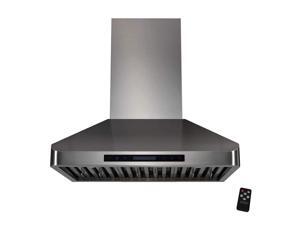 Awoco 30” Wall Mount 40"H Stainless Steel Range Hood 4 Speeds, 6” Round Top Vent 900CFM 2 LED Lights & Remote Control Awoco 30” Wall Mount 40"H Stainless Steel Range Hood 4 Speeds, 6” Round Top Vent 900CFM 2 LED Lights & Remote Control