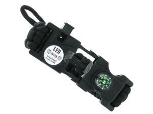 ASR Outdoor Adjustable Paracord Survival Bracelet Multi Tool Whistle - Black ASR Outdoor Adjustable Paracord Survival Bracelet Multi Tool Whistle - Black