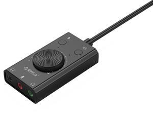 ORICO Portable USB External Sound Card Microphone Earphone Two-in-One With 3-Port Output Volume Adjustable For Windows/Mac/Linux ORICO Portable USB External Sound Card Microphone Earphone Two-in-One With 3-Port Output Volume Adjustable For Windows/Mac/Linux