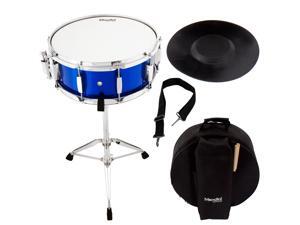 Mendini by Cecilio Student Snare Drum Set with Gig Bag, Sticks, Stand and Practice Pad Kit, Blue Mendini by Cecilio Student Snare Drum Set with Gig Bag, Sticks, Stand and Practice Pad Kit, Blue