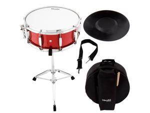 Mendini by Cecilio Student Snare Drum Set with Gig Bag, Sticks, Stand and Practice Pad Kit, Bright Red Mendini by Cecilio Student Snare Drum Set with Gig Bag, Sticks, Stand and Practice Pad Kit, Bright Red