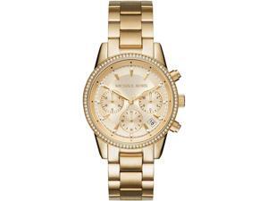 Women's Michael Kors Ritz Chronograph Gold Steel Watch MK6356 Women's Michael Kors Ritz Chronograph Gold Steel Watch MK6356