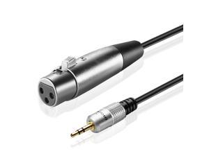 Premium 3.5mm (1/8 Inch) TRS to XLR Male to Female Mono Microphone Adapter Cable (10FT) - 3.5mm Male to XLR Female, XLR to Auxiliary AUX Headphone Audio Jack Plug Converter Wire Cord Premium 3.5mm (1/8 Inch) TRS to XLR Male to Female Mono Microphone Adapter Cable (10FT) - 3.5mm Male to XLR Female, XLR to Auxiliary AUX Headphone Audio Jack Plug Converter Wire Cord