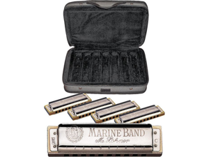 Hohner Marine Band Harmonica Assortment with Case Hohner Marine Band Harmonica Assortment with Case