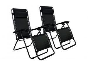 Zero Gravity Chairs Case Of (2) Black Lounge Patio Chairs Outdoor Yard Beach O85 Zero Gravity Chairs Case Of (2) Black Lounge Patio Chairs Outdoor Yard Beach O85