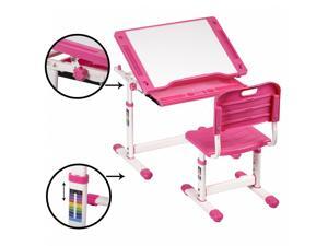 Pink Adjustable Children's Desk Chair Set Child Study Desk Kids Study Table XLQ Pink Adjustable Children's Desk Chair Set Child Study Desk Kids Study Table XLQ