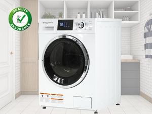 Washer Dryer Combo 24" Compact Laundry with 2.7Cubic. ft. Capacity Electric Dryer and Washer Stainless Steel Drum and Four transport bolts ,White Washer Dryer Combo 24" Compact Laundry with 2.7Cubic. ft. Capacity Electric Dryer and Washer Stainless Steel Drum and Four transport bolts ,White