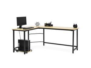 Best Choice Products Modern L-Shaped Corner Desk w/ CPU Stand - Light Brown Best Choice Products Modern L-Shaped Corner Desk w/ CPU Stand - Light Brown