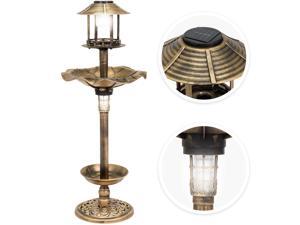 Best Choice Products Decorative Garden Solar-Powered LED Pedestal Bird Bath Feeder w/ Planter, Lamp Topper Best Choice Products Decorative Garden Solar-Powered LED Pedestal Bird Bath Feeder w/ Planter, Lamp Topper