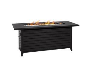Best Choice Products 57in 50,000 BTU Rectangular Extruded Aluminum Gas Fire Pit Table w/ Cover and Glass Beads - Black Best Choice Products 57in 50,000 BTU Rectangular Extruded Aluminum Gas Fire Pit Table w/ Cover and Glass Beads - Black