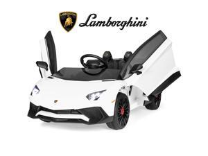 Best Choice Products Kids 12V Ride On Lamborghini Aventador SV Sports Car Toy w/ Parent Control, AUX Cable - White Best Choice Products Kids 12V Ride On Lamborghini Aventador SV Sports Car Toy w/ Parent Control, AUX Cable - White