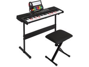 Best Choice Products 61-Key Electronic Keyboard w/ Light-Up Keys, 3 Teaching Modes, H-Stand, Stool, Headphones - Black Best Choice Products 61-Key Electronic Keyboard w/ Light-Up Keys, 3 Teaching Modes, H-Stand, Stool, Headphones - Black